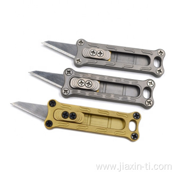 titanium utility mini size keychain pocket sliding knife